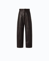 Pantaloni barrel fit in tessuto effetto nappa - | Pinko