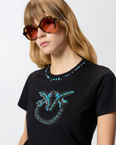 T-shirt con maxi ricamo gioiello Love Birds - | Pinko