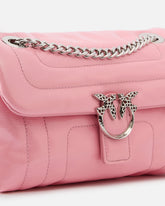 PINKO Galleria Love Bag Puff small crossbody bag in quilted leather with engraved buckle - | Pinko