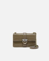 Borsa a tracolla piccola Love Bag in pelle stampa coccodrillo con fibbia gioiello PINKO Galleria - | Pinko