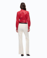Camicia spalmata effetto nappa - Rosso | Pinko