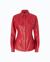 Camicia spalmata effetto nappa - Rosso | Pinko
