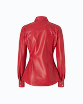 Camicia spalmata effetto nappa - Rosso | Pinko