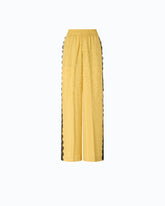 Pantaloni palazzo con motivo floreale e banda in pizzo - | Pinko