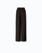 Pantaloni palazzo con motivo floreale e banda in pizzo - | Pinko