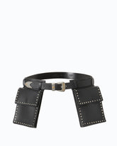 Cintura texana in pelle con tasche portaoggetti 3 cm - | Pinko