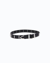 Cintura in pelle con borchie rettangolari 3 cm - | Pinko