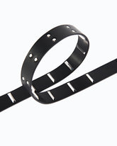 Cintura in pelle con borchie rettangolari 3 cm - | Pinko