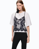 T-shirt con top in pizzo - | Pinko
