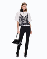 T-shirt con top in pizzo - | Pinko