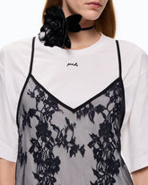 Camiseta con top de encaje - | Pinko