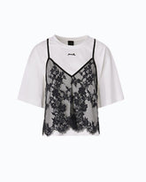 Camiseta con top de encaje - | Pinko