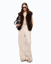 Pantaloni palazzo con zip e tasche cargo - | Pinko