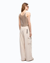 Palazzo trousers with zip and cargo pockets - | Pinko