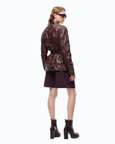 Surchemise rembourrée en tissu semi-brillant - Marron | Pinko