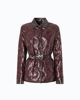 Surchemise rembourrée en tissu semi-brillant - Marron | Pinko