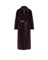 Cappotto lungo effetto pelliccia con cintura - | Pinko