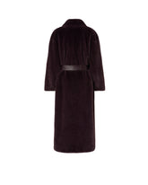 Manteau long ceinturé en fourrure synthétique - Marron | Pinko