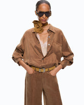 Camisa de sarga aterciopelada - | Pinko