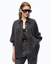Shirt in peachskin-feel twill - Black | Pinko