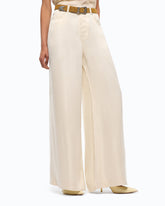 Palazzo trousers in peachskin-feel twill - | Pinko