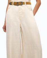 Palazzo trousers in peachskin-feel twill - | Pinko