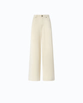 Palazzo trousers in peachskin-feel twill - | Pinko