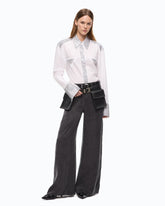 Palazzo-Hose aus Twill mit pfirsichweicher Haptik - | Pinko