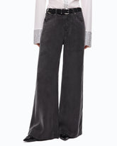 Palazzo trousers in peachskin-feel twill - Black | Pinko