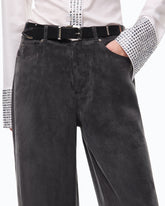 Palazzo-Hose aus Twill mit pfirsichweicher Haptik - | Pinko