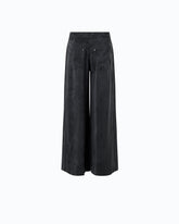 Pantaloni palazzo in twill mano pesca - | Pinko