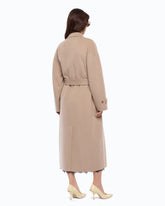 Manteau ceinturé en drap double de laine mélangée - | Pinko