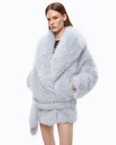Kurtka typu blouson z imitacji futra z paskiem - | Pinko