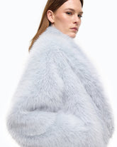 Kurtka typu blouson z imitacji futra z paskiem - | Pinko