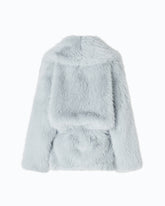 Kurtka typu blouson z imitacji futra z paskiem - | Pinko