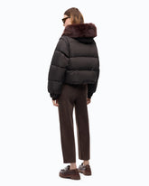 Short down jacket with detachable sleeves - | Pinko