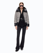 Doudoune en tweed et nylon - Multicolor Noir-Blanc | Pinko