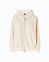 Felpa full strass con zip e cappuccio - | Pinko