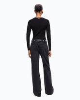 Lightweight ribbed sweater with sheer details - | Pinko