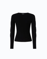 Lightweight ribbed sweater with sheer details - | Pinko