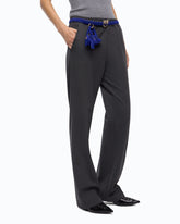 Straight-leg trousers with elasticated waist - | Pinko