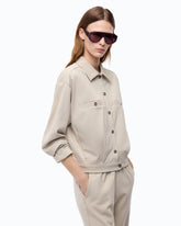 Relaxed-fit overshirt in full Milano-knit fabric - | Pinko