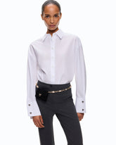 Camicia in popeline con polsini gioiello - | Pinko