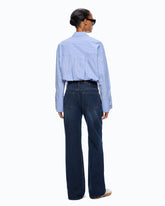 Camicia a righe in popeline con polsini gioiello - | Pinko