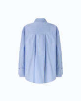 Camicia a righe in popeline con polsini gioiello - | Pinko