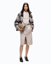 Leather-effect midi dress with zip - | Pinko
