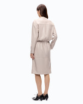 Leather-effect midi dress with zip - | Pinko