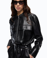 Abito midi effetto pelle con zip - | Pinko