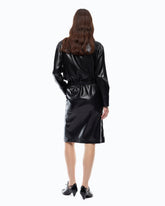 Abito midi effetto pelle con zip - | Pinko