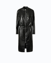 Abito midi effetto pelle con zip - | Pinko